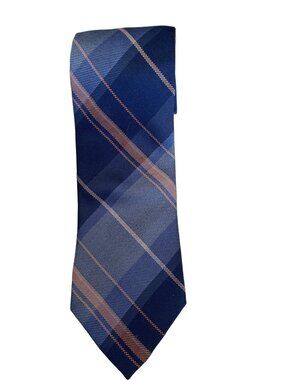 Merona Mens Blue Plaid Necktie 6a